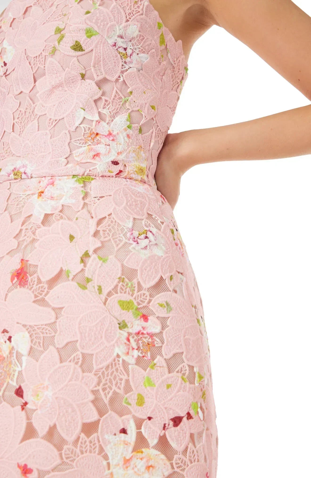 Printed Lace Mini Dress