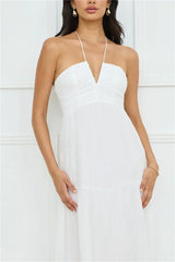 Sunshine Escape Halter Maxi Dress White