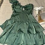Dazzle Me One Shoulder Satin Mini Dress Blue