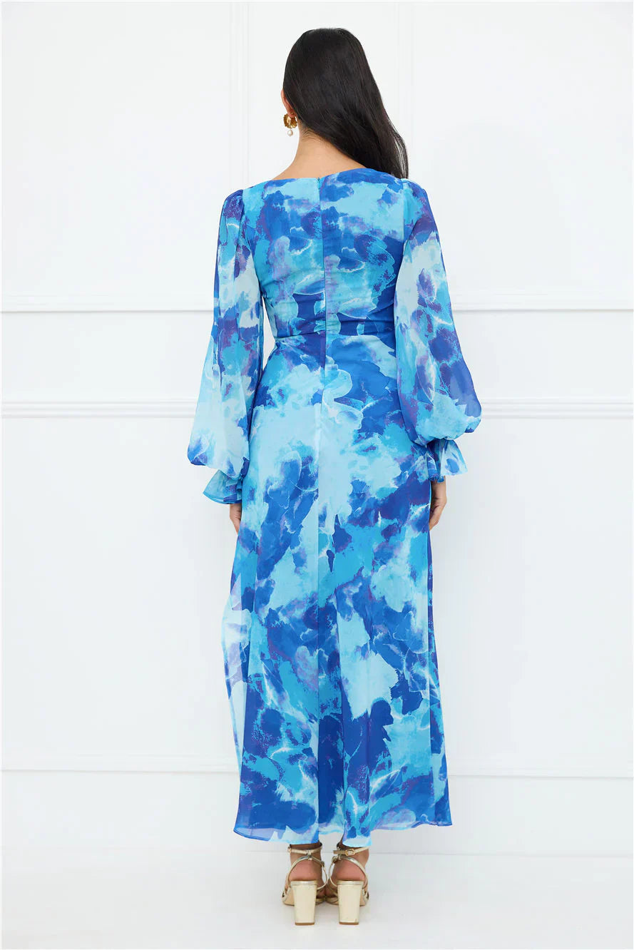 Petal Essence Maxi Dress Blue