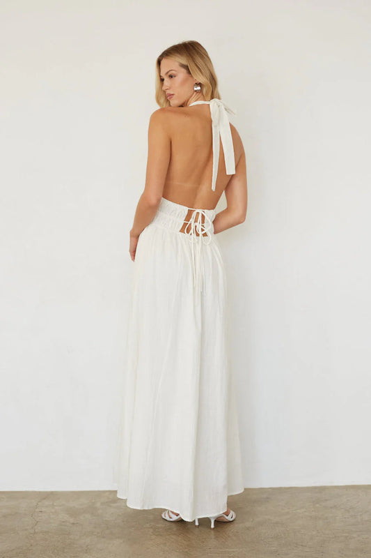 Arden Linen Halter Maxi Dress