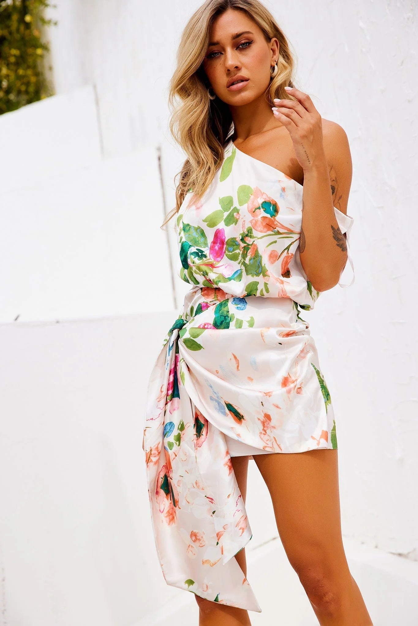 Neon Moon Mini Dress - Beige
