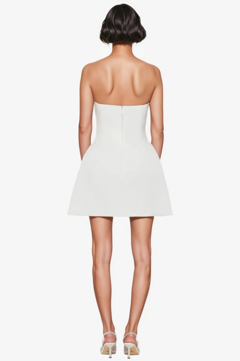 Raldrek White Floral Bustier Mini Dress
