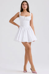 white cotton mini dress