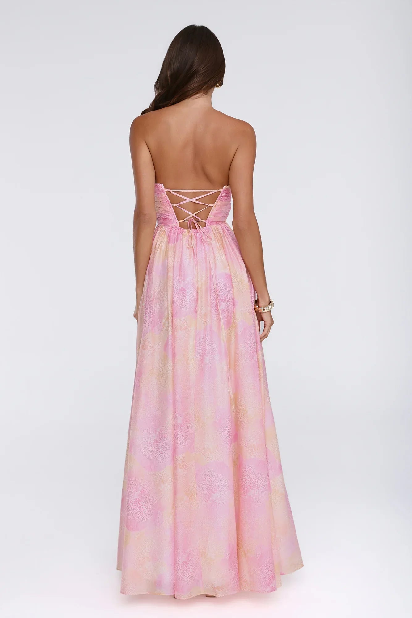 Twilight Spell Strapless Maxi Dress Floral