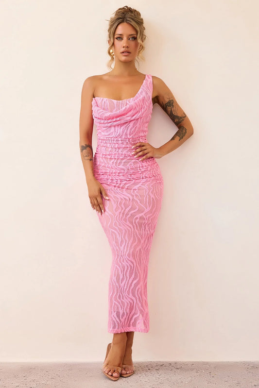 Spotlight Lace Maxi Dress - Pink
