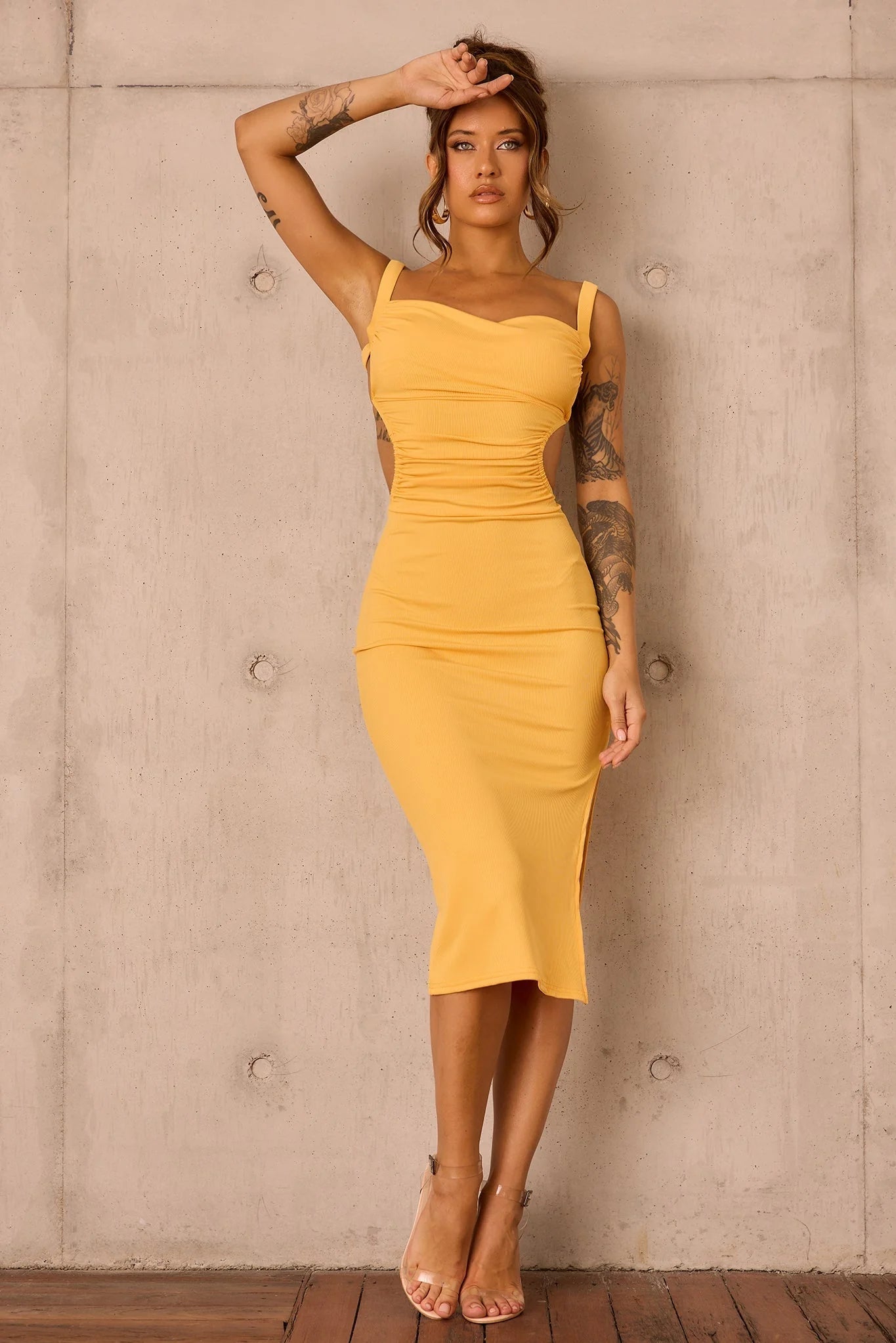 Loveship Midi Dress - Mustard
