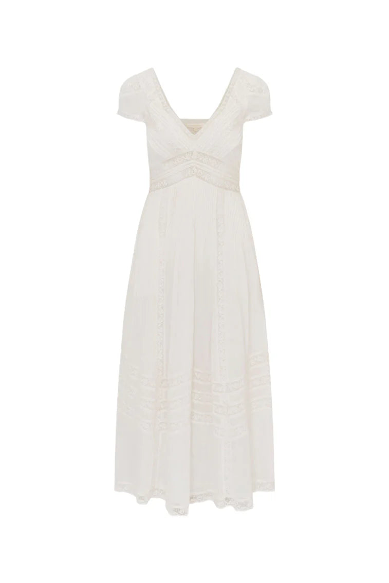 Suvi Cotton Midi Dress - White