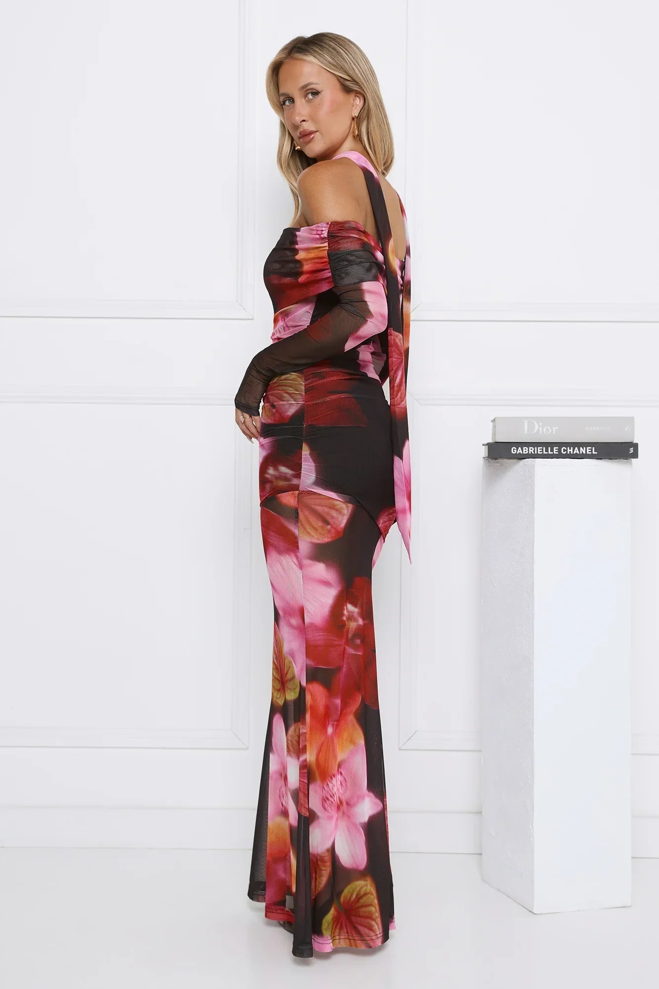Glow Flowers Off Shoulder Maxi Dress Floral