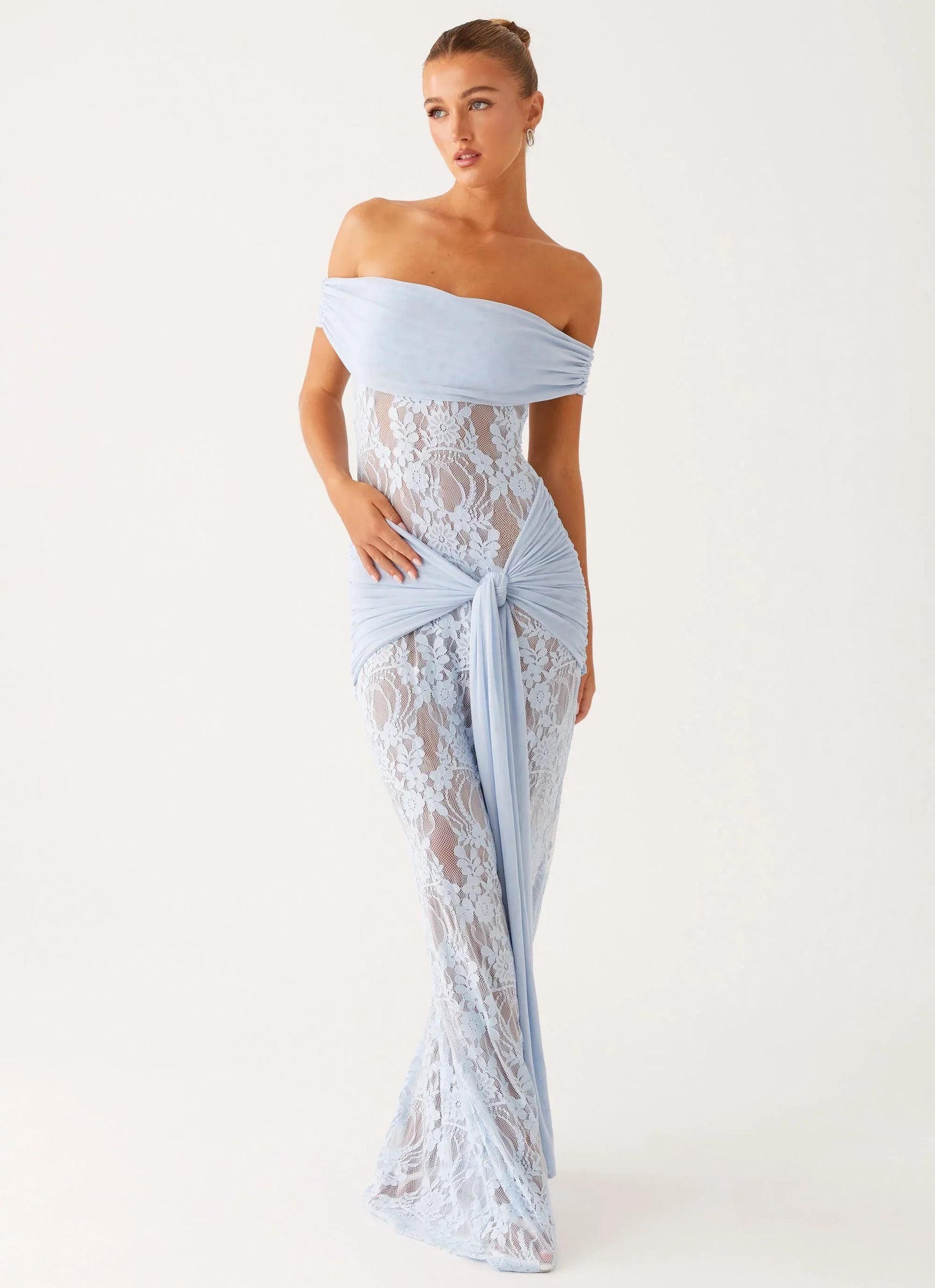 Gracie Twist Maxi Dress - Blue