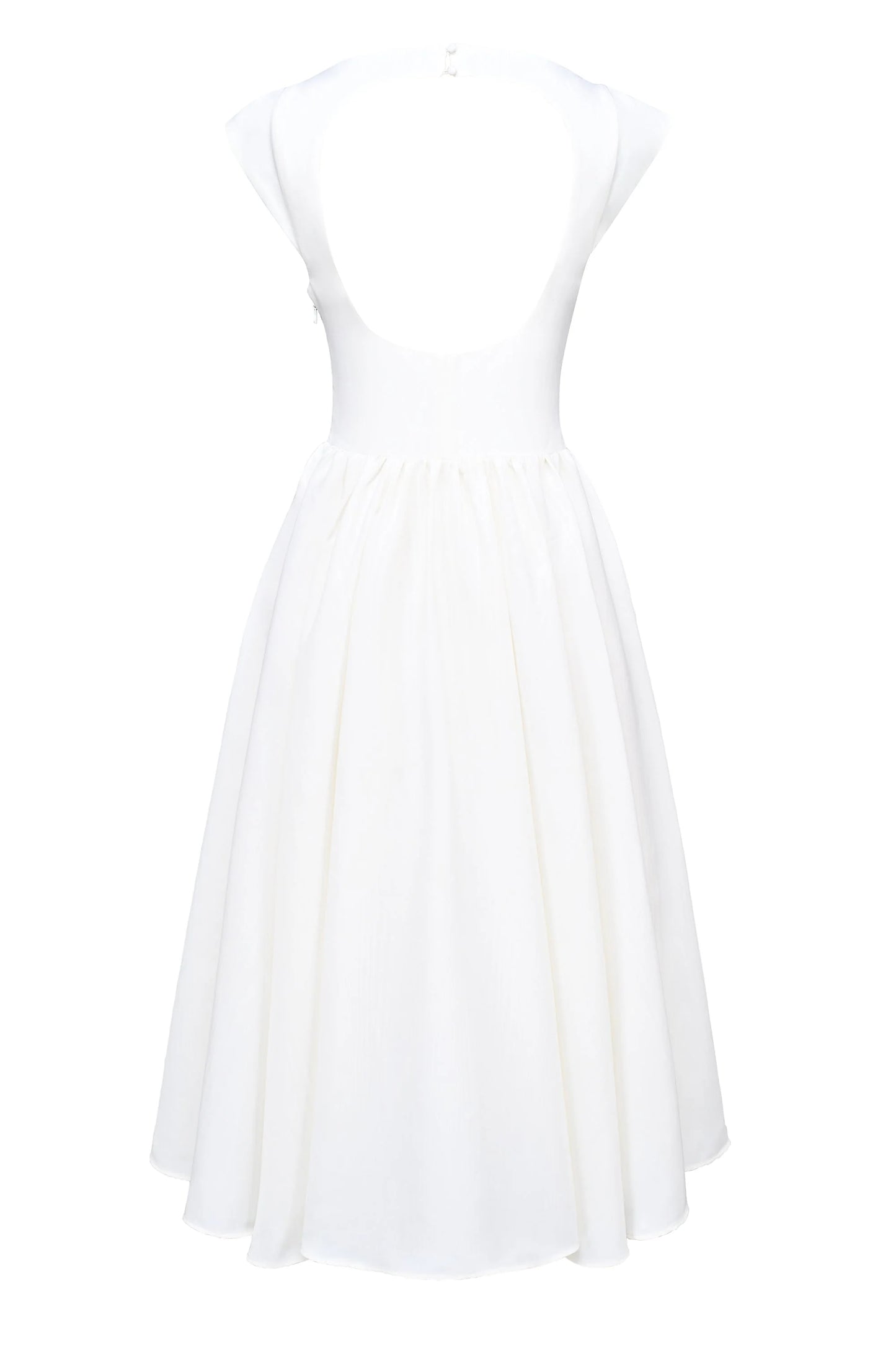 ivory moire satin midi dress