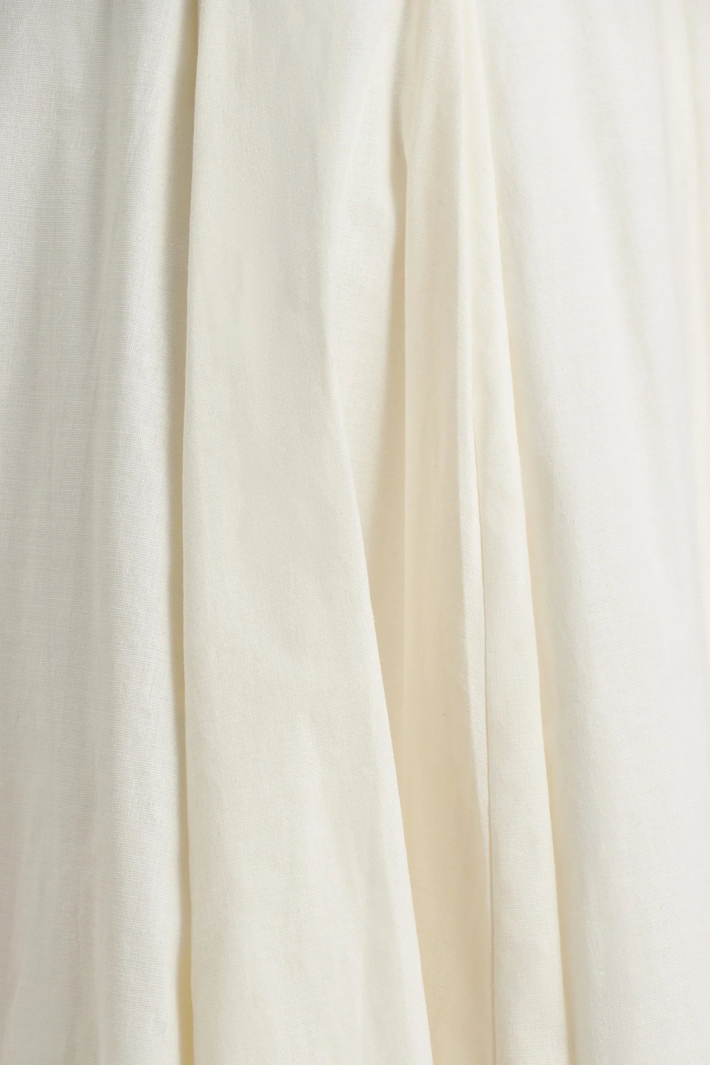 Magnolia | White Scoop-Neck Midi Dress With Drop-Waist And Ruffling Detail