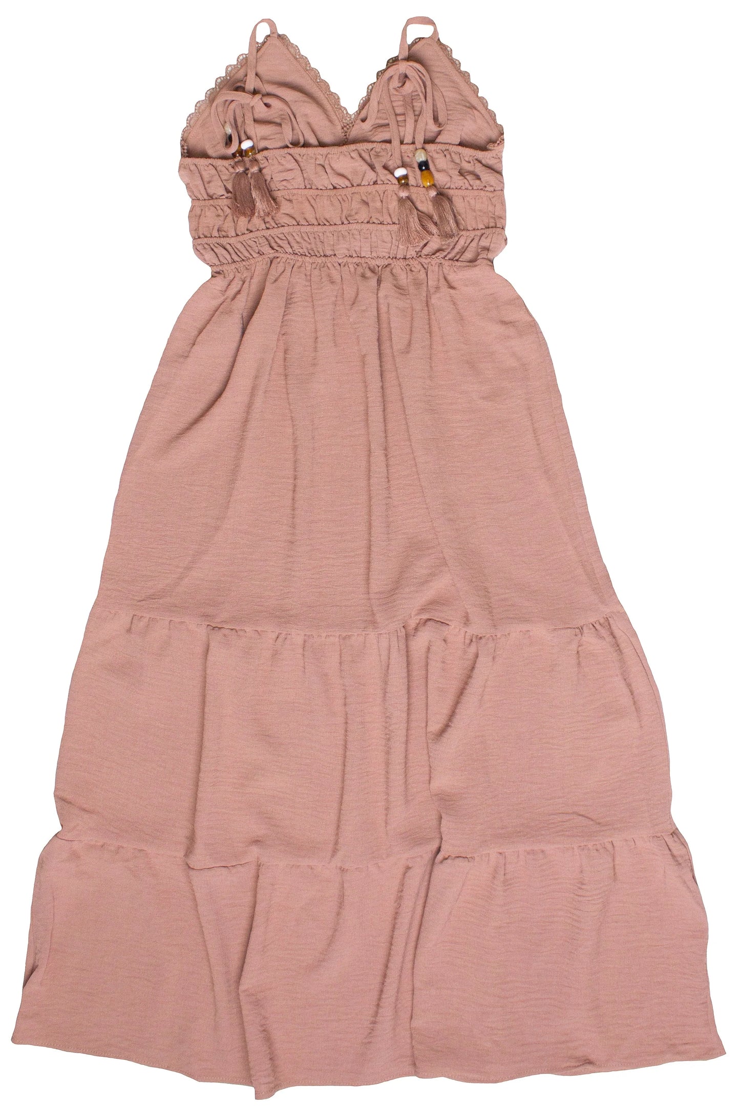 Beaded Tie Straps Maxi Dress