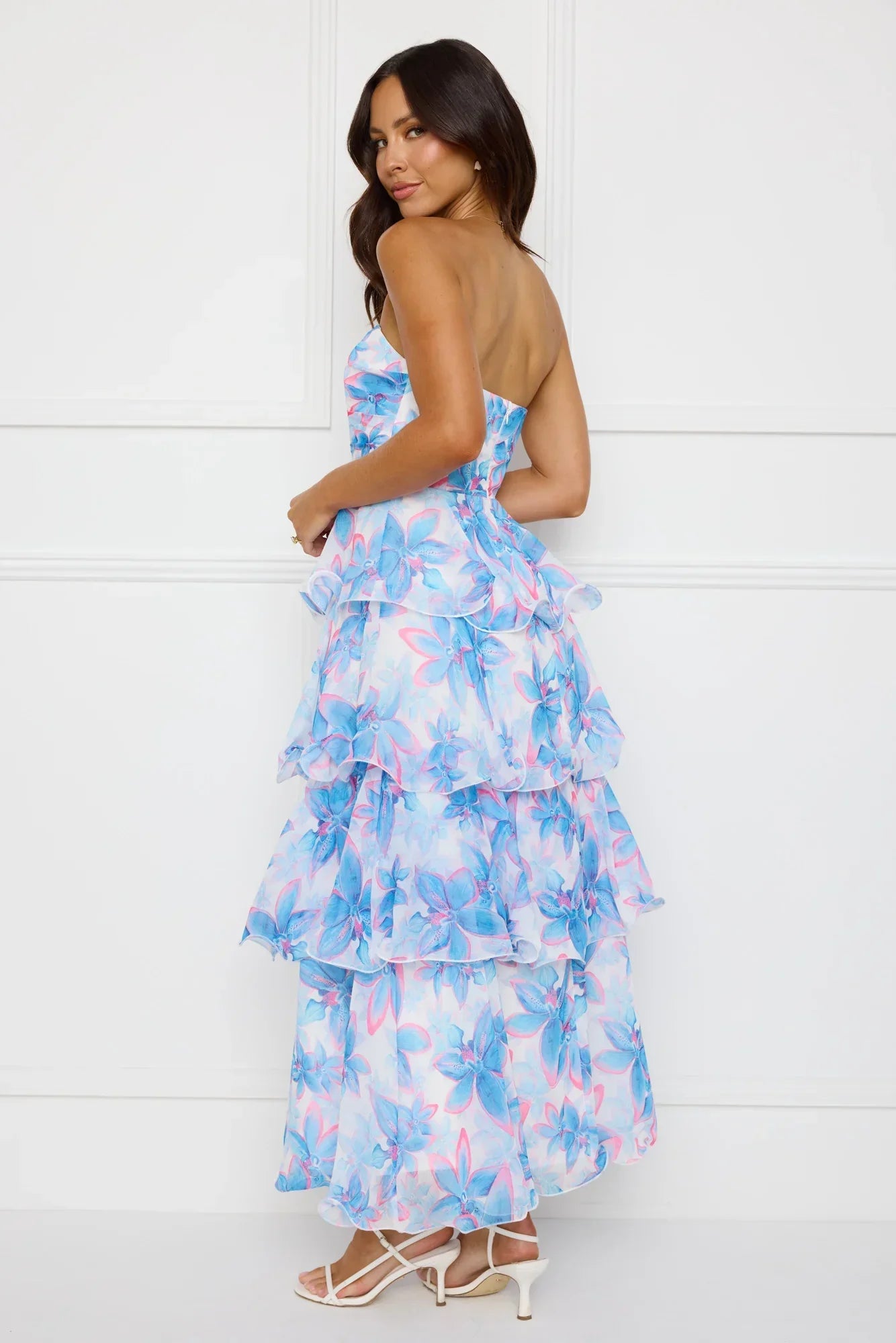 Chicago Chic Strapless Maxi Dress Blue