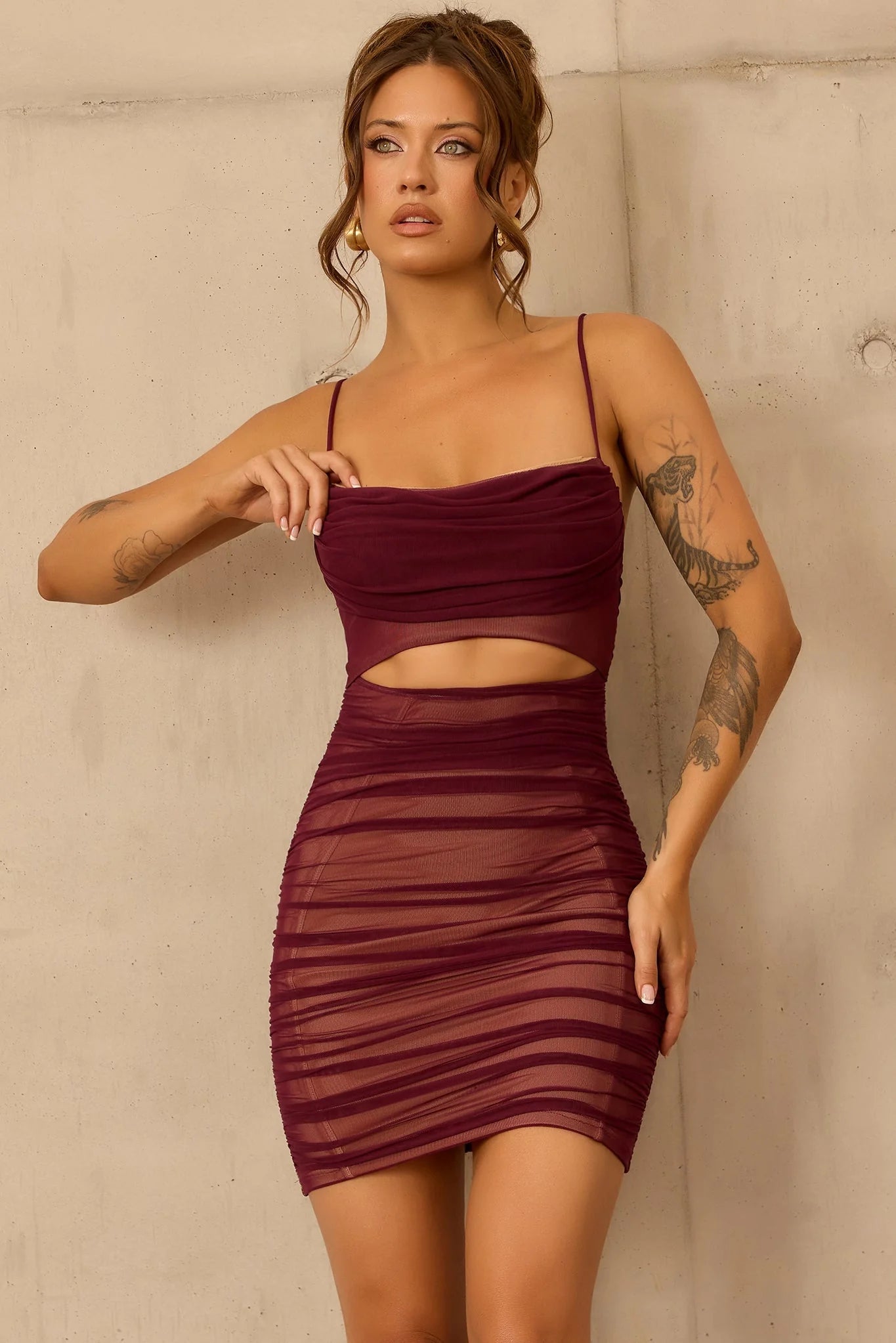 More Thoughts Mini Dress - Plum