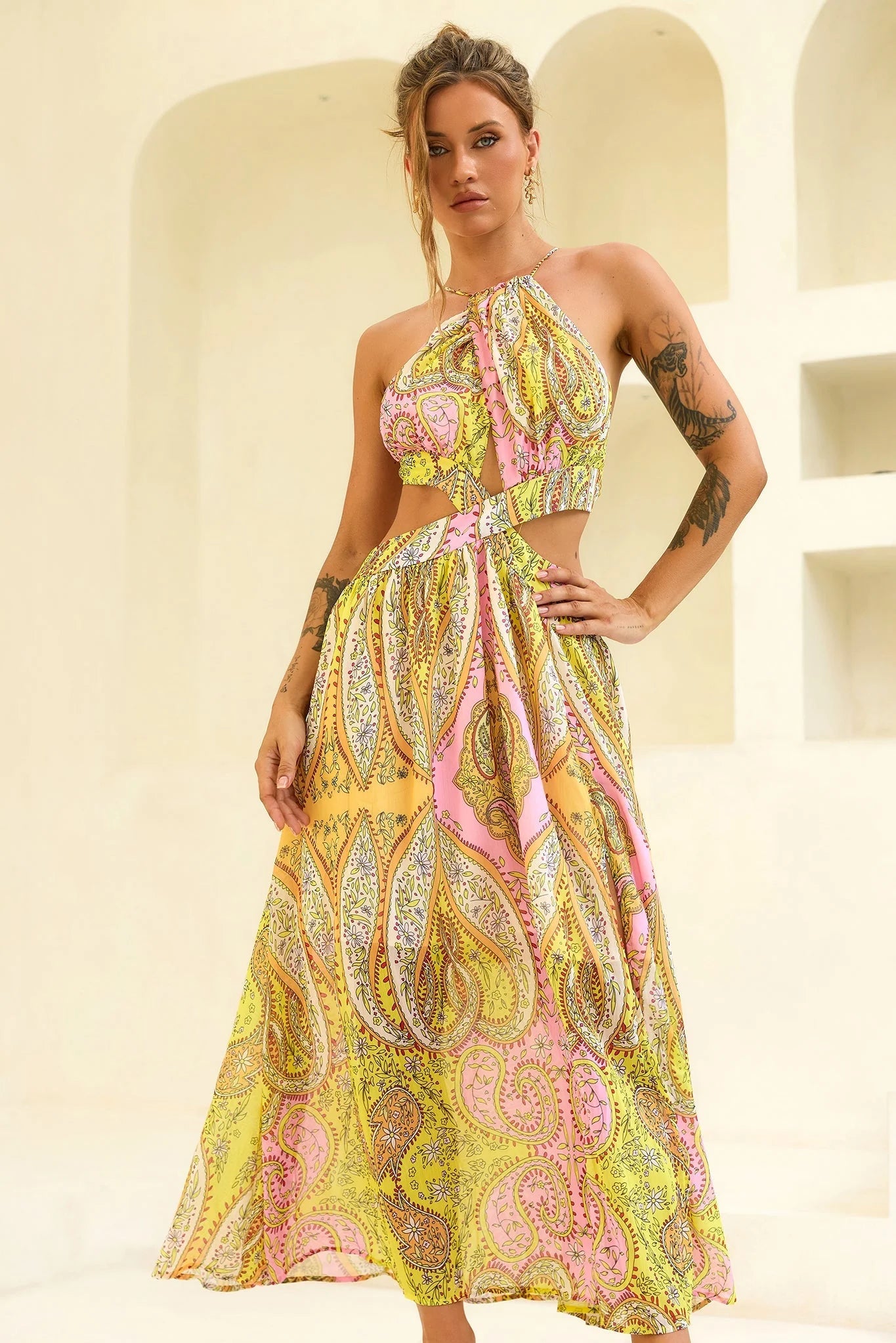 Havana Bloom Maxi Dress - Yellow Multi