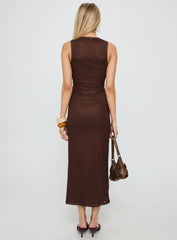 Fayola Maxi Dress Floral Brown