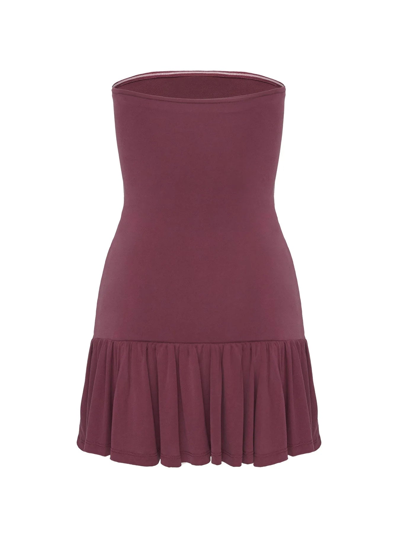 Love Lingers Strapless Mini Dress Burgundy