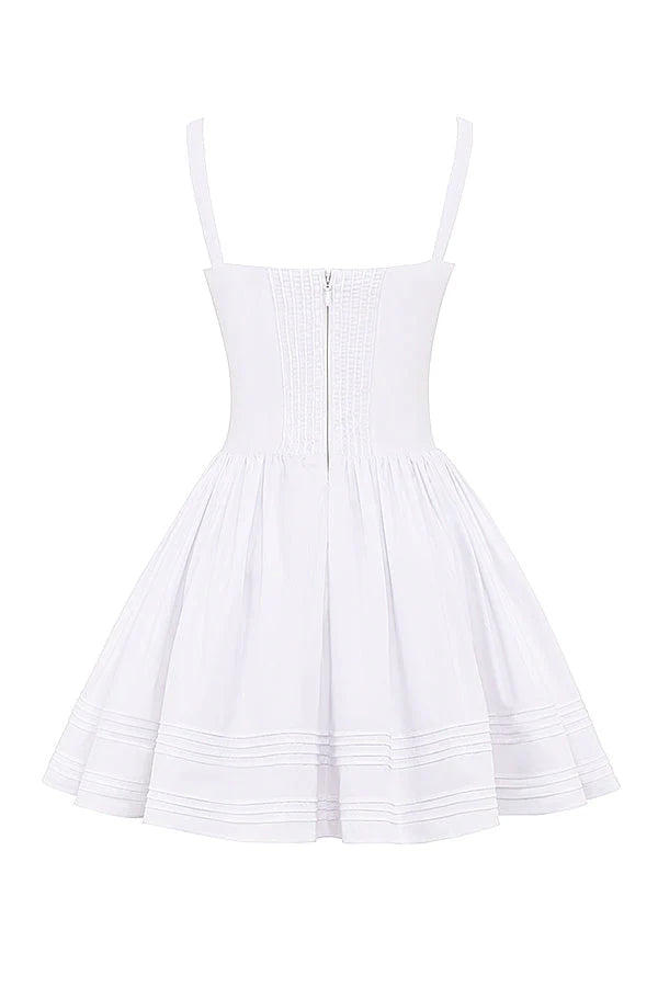 white cotton mini dress