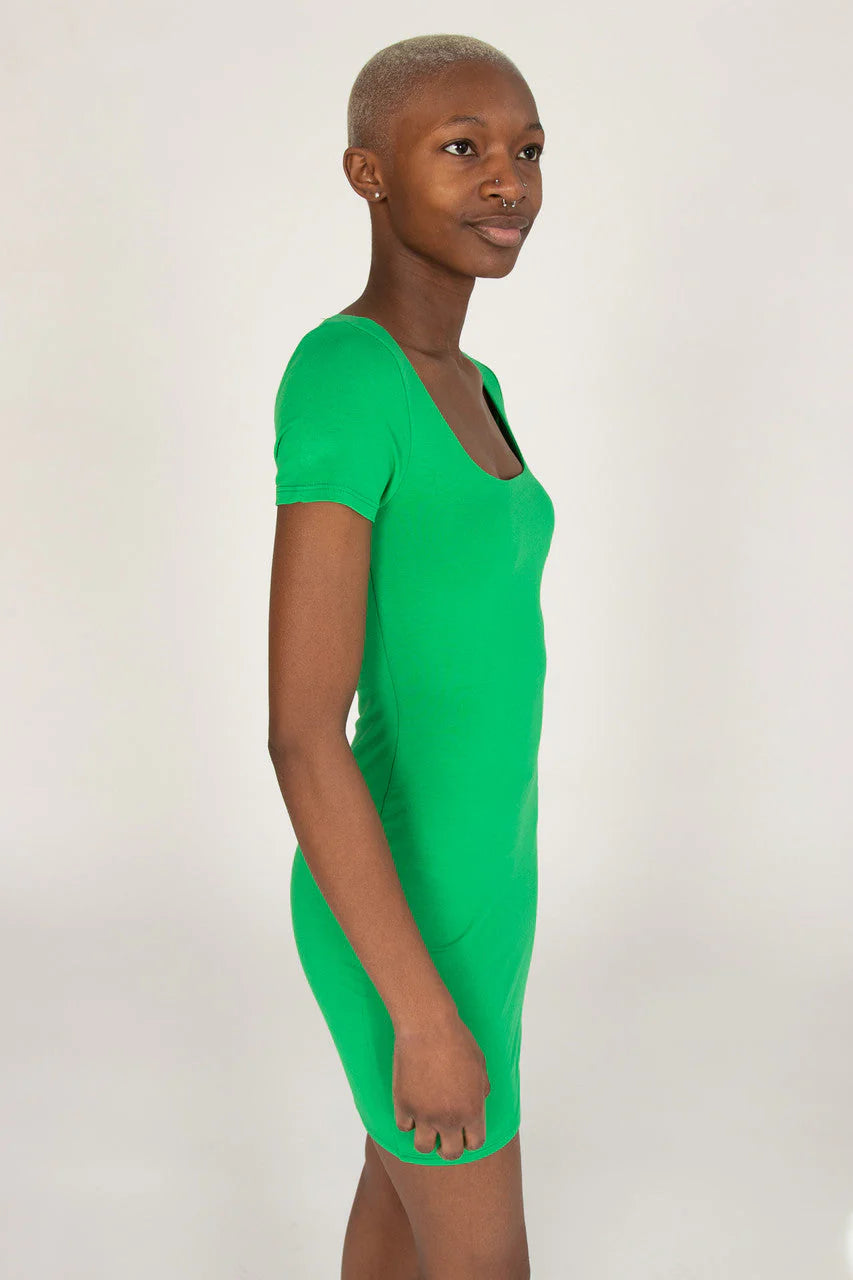 Green Double Layer Mini Dress