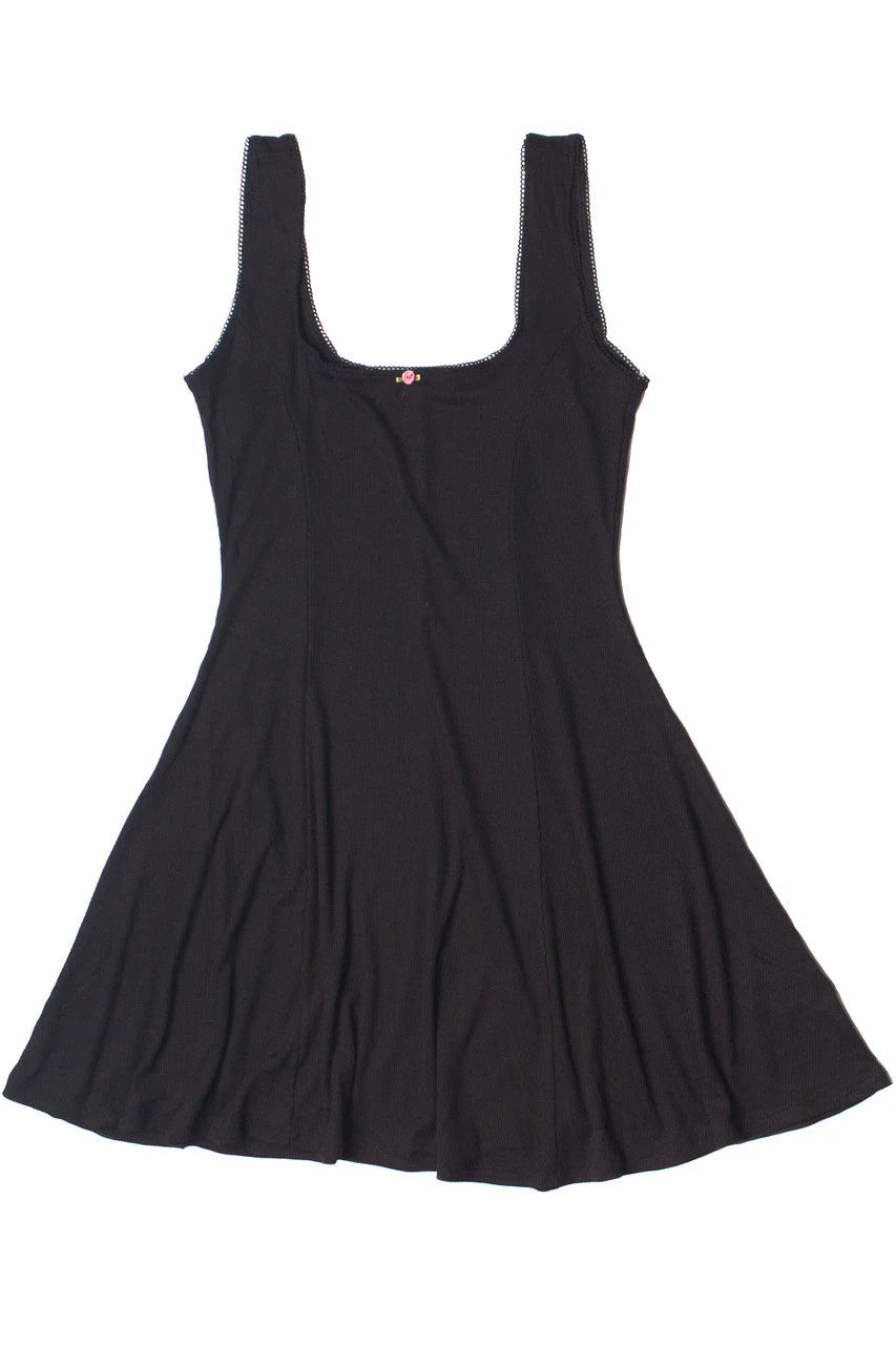 Ribbed Rose Bud Skater Dress