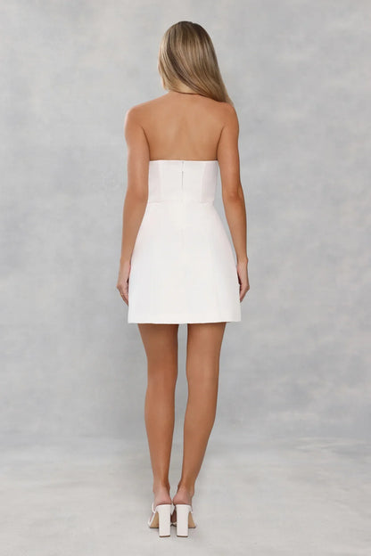 Wild Rose Affair Strapless Mini Dress White