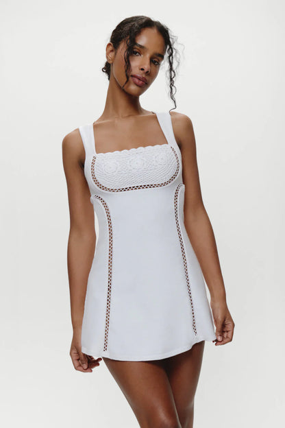Ellie Knit Mini Dress - Optic White