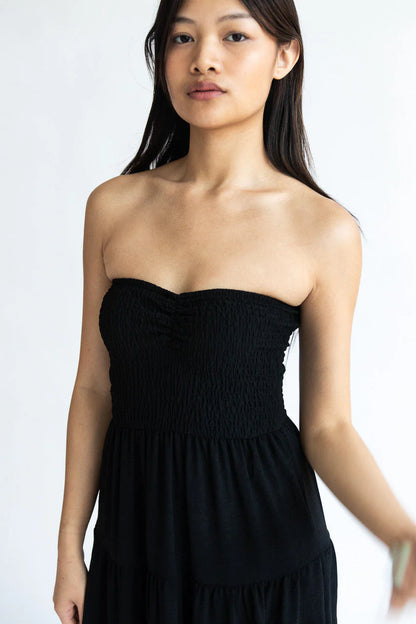 Smocked Top Strapless Maxi Dress