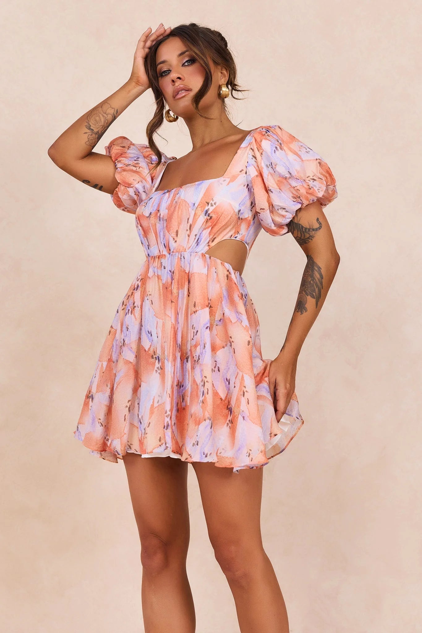Woodington Sky Mini Dress - Orange