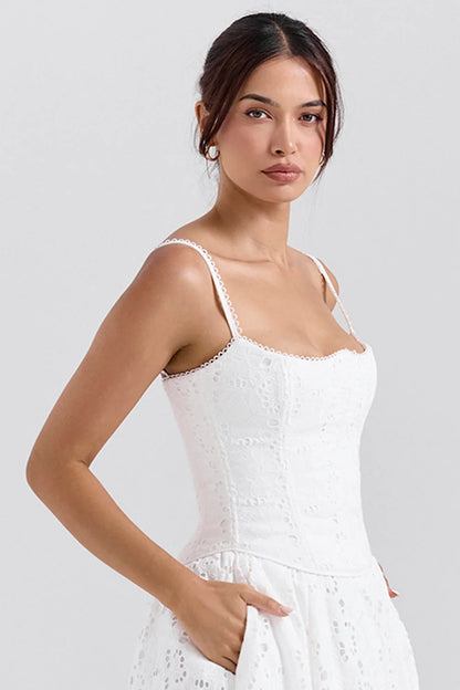 White Broderie Anglais Corset