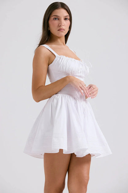 white cotton mini dress