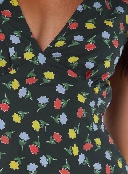 Nellie Mini Dress Black / Multi Floral