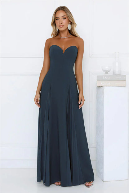 Mademoiselle Strapless Maxi Dress Teal