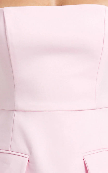 Garrett Mini Dress - Square Neck Fit And Flare Dress in Pink
