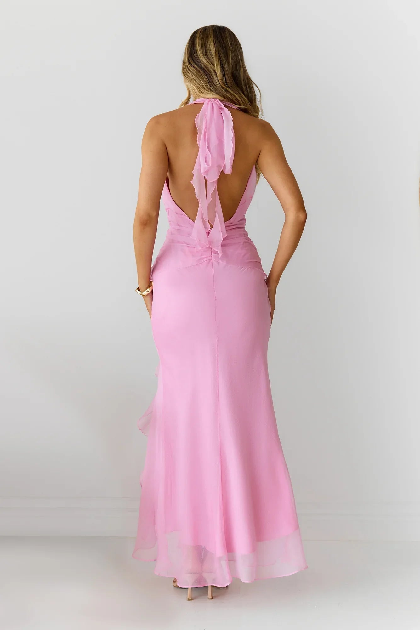 Follow The Stars Halter Maxi Dress Pink