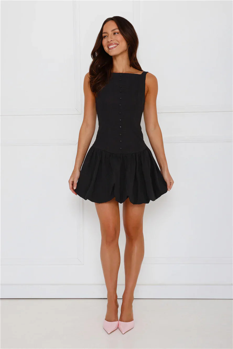 Burst Of Joy Bubble Mini Dress Black