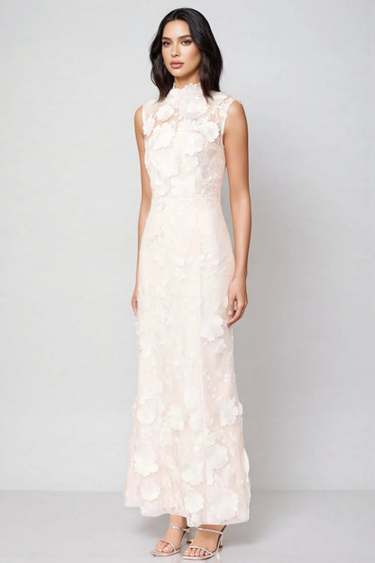Jastet Embroidered 3D Floral Maxi Dress