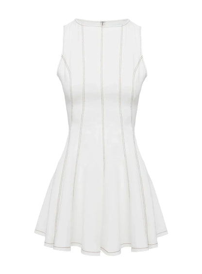 Composure Pleat Mini Dress White