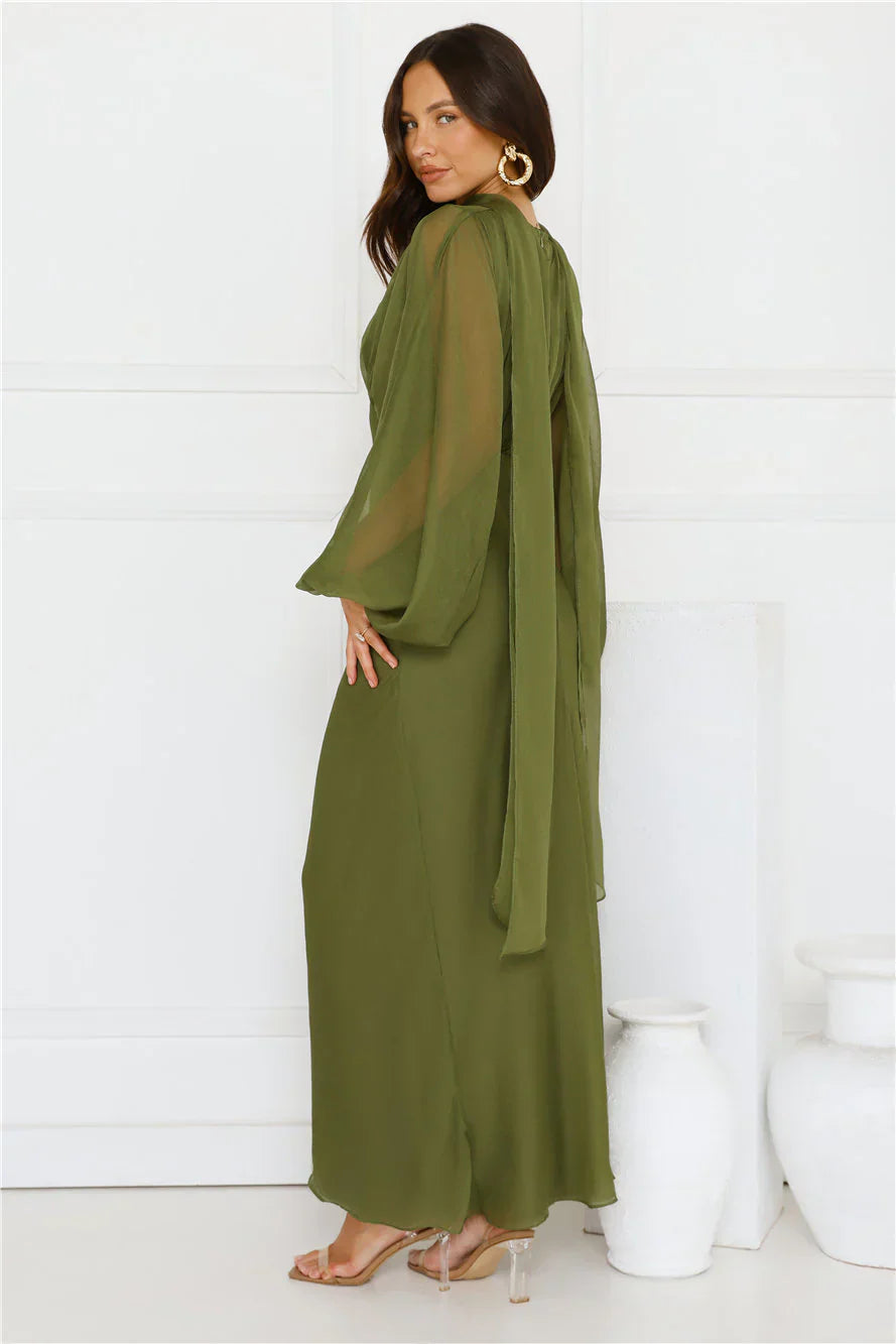 Once A Stylist Maxi Dress Khaki
