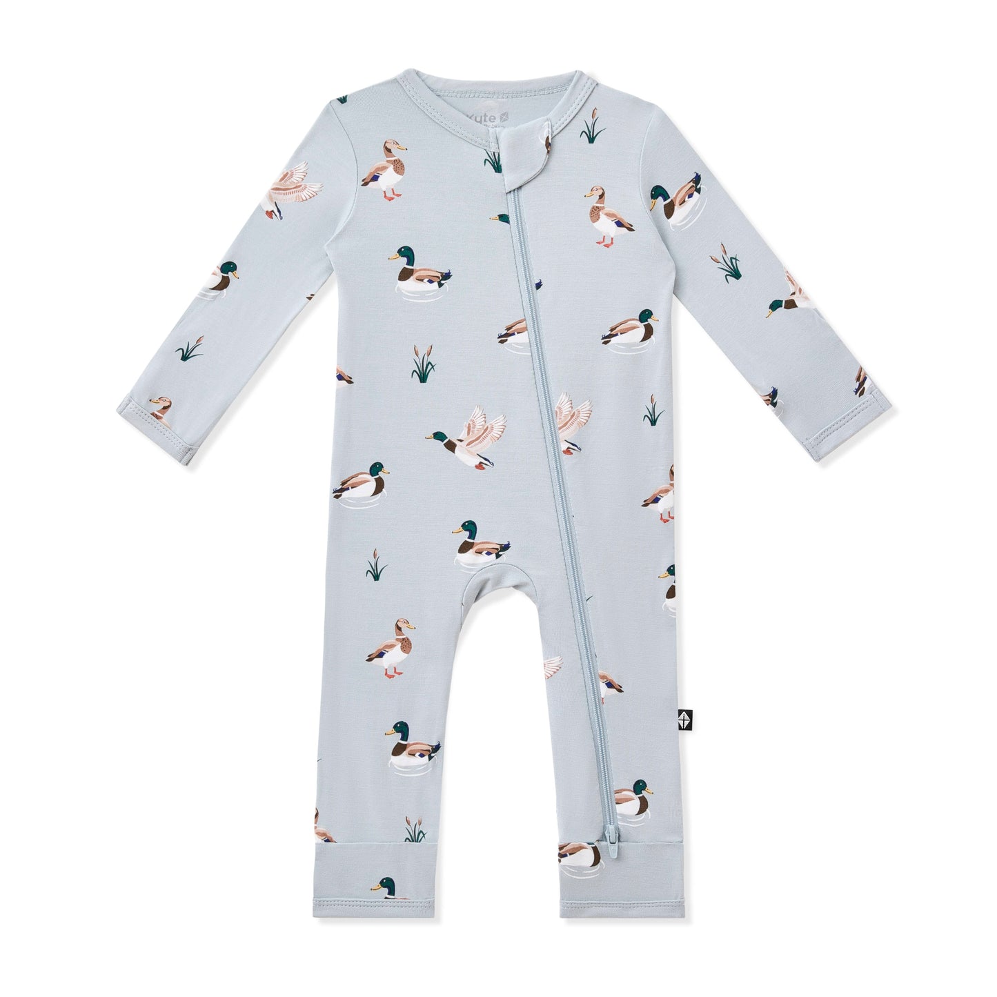 Zippered Romper in Mallard Duck