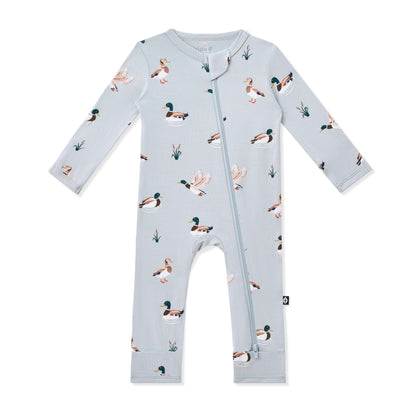 Zippered Romper in Mallard Duck