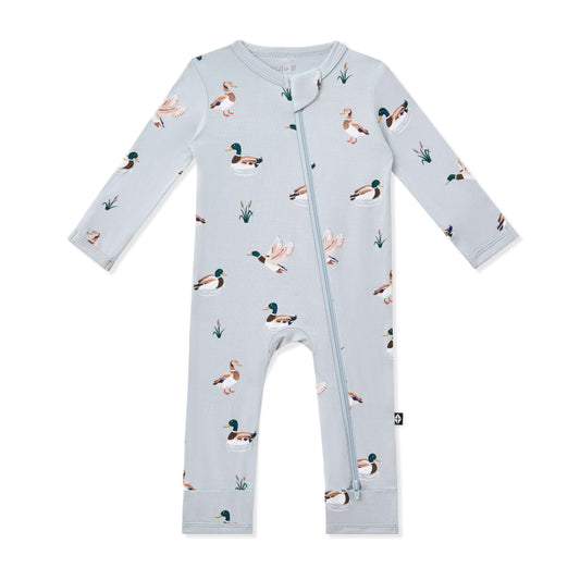 Zippered Romper in Mallard Duck