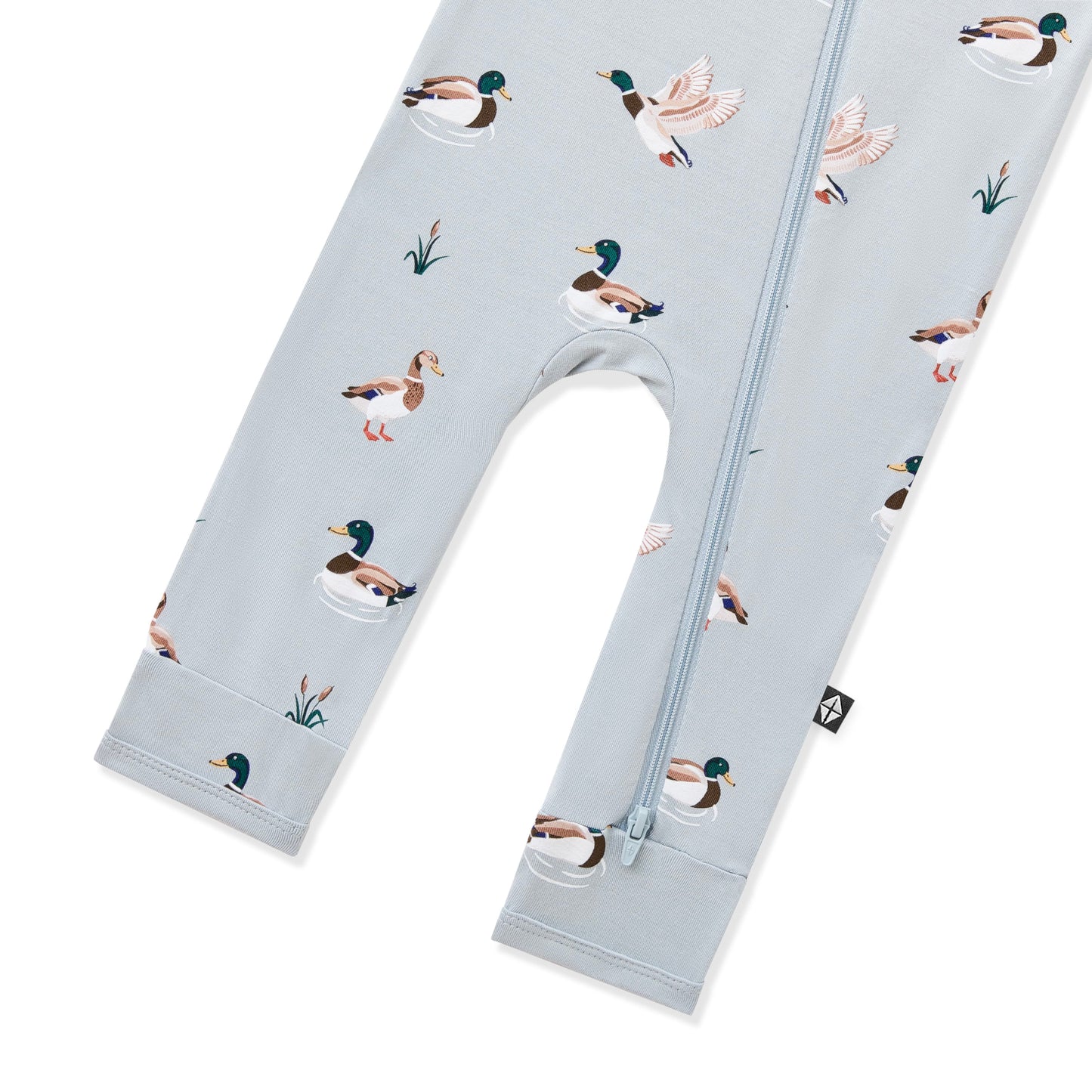 Zippered Romper in Mallard Duck