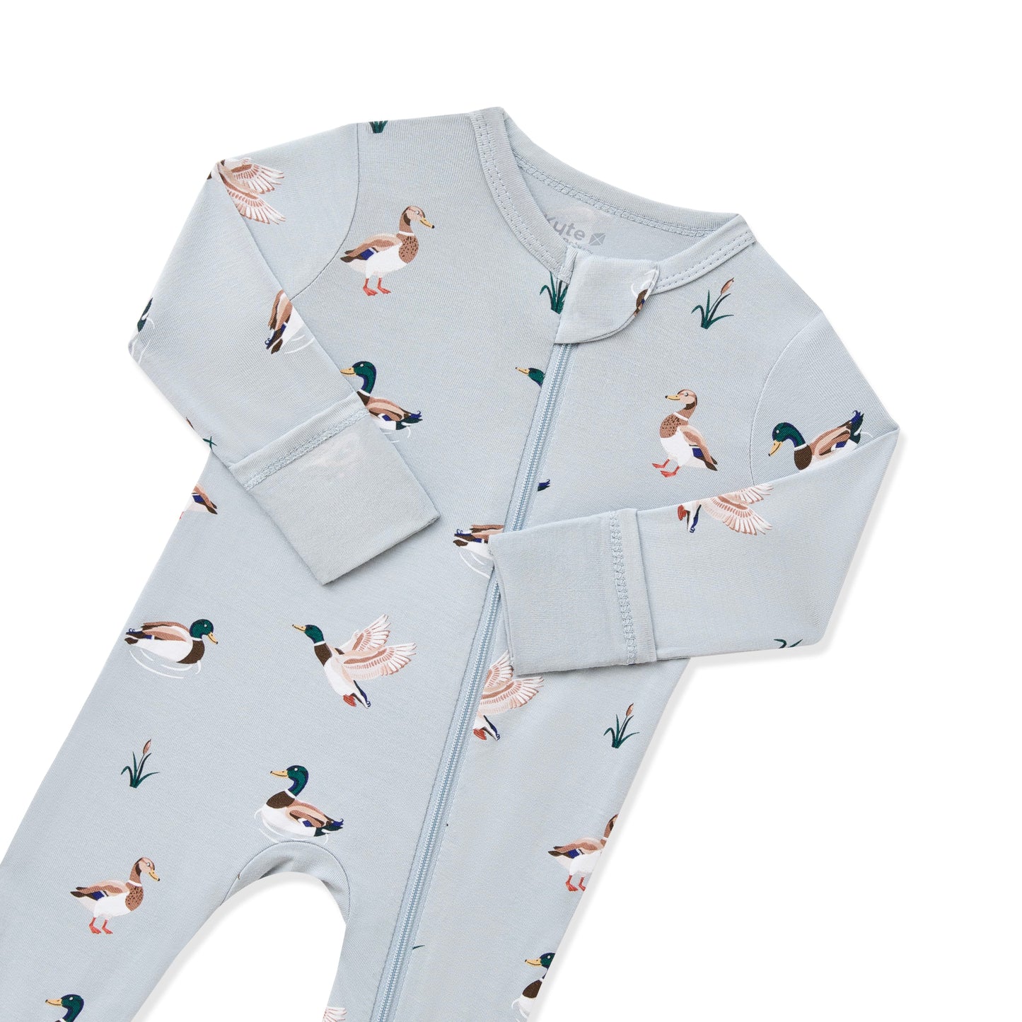 Zippered Romper in Mallard Duck
