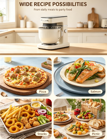Multifunctional Chef Machine | Dough Mixer, Meat Grinder, and Air Fryer—All-in-One Household Cooking Machine