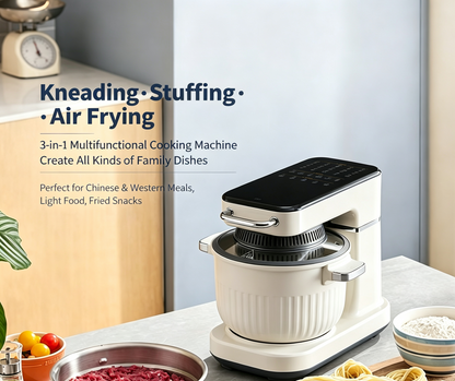 Multifunctional Chef Machine | Dough Mixer, Meat Grinder, and Air Fryer—All-in-One Household Cooking Machine