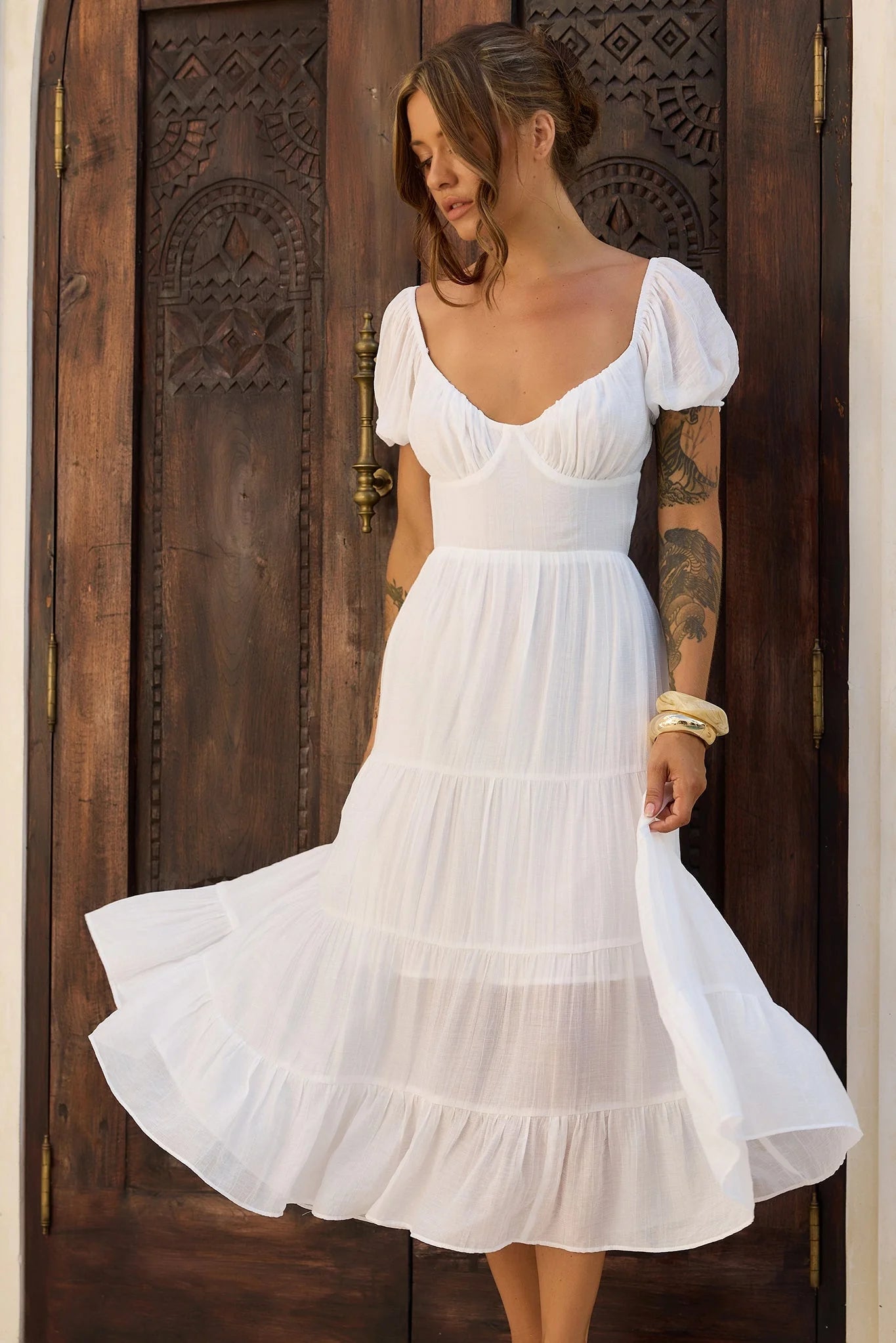 Sweetest Tea Maxi Dress - White
