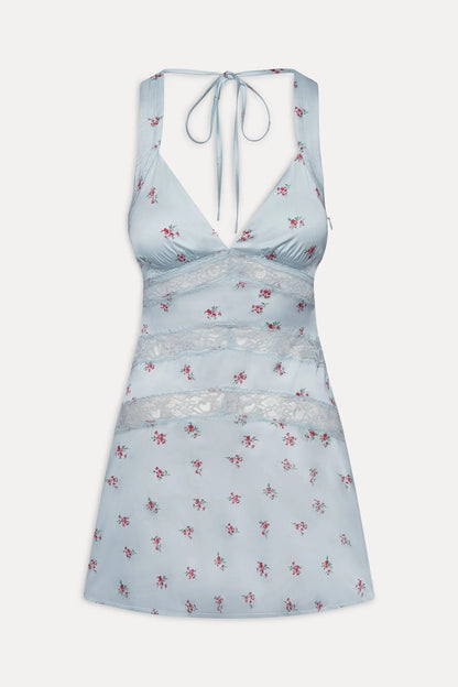 Sedona Satin Lace Mini Dress - Tiny Bouquet
