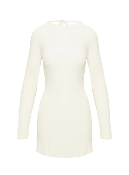 Mayok Long Sleeve Mini Dress Cream