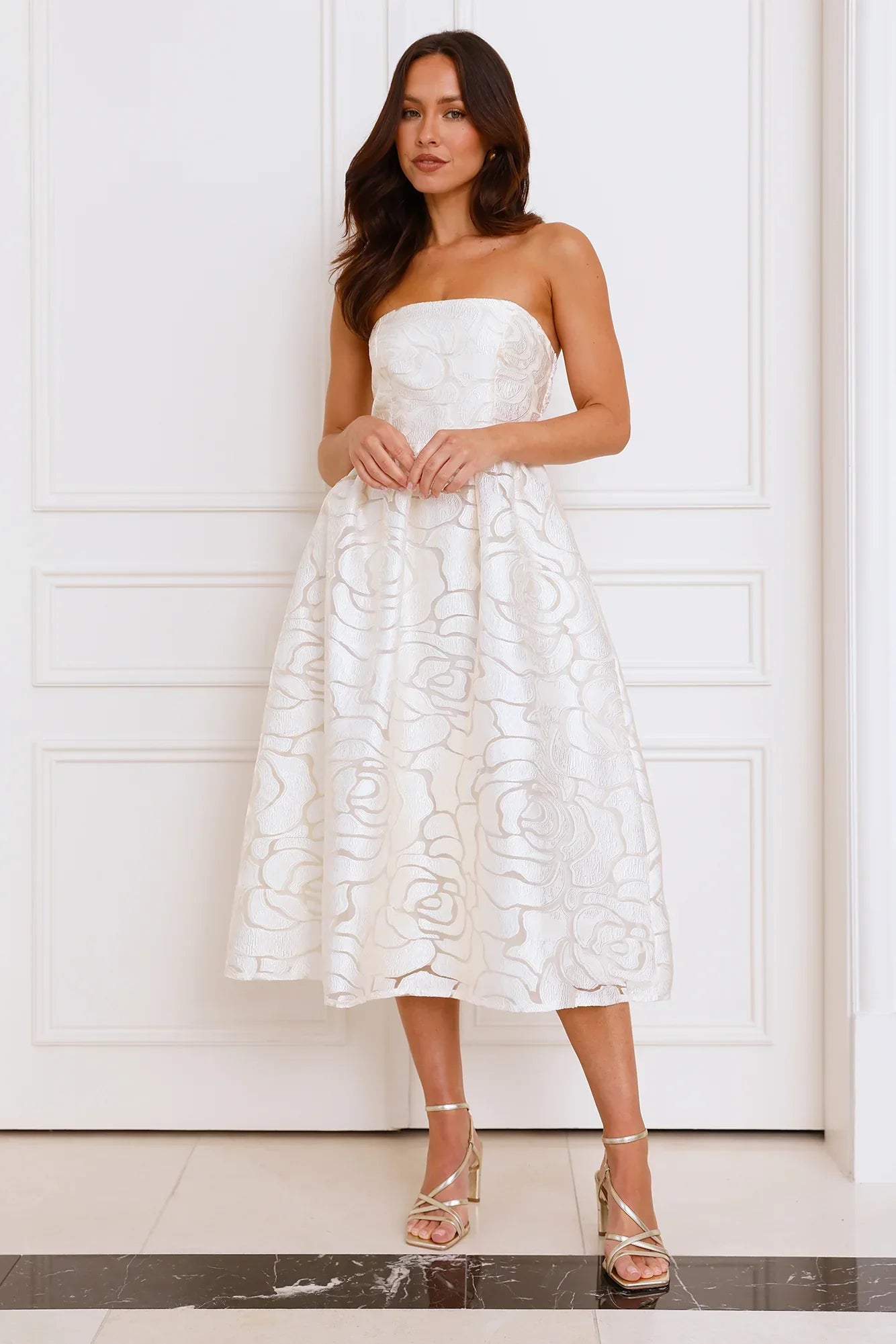 Nora Strapless Midi Dress Butter